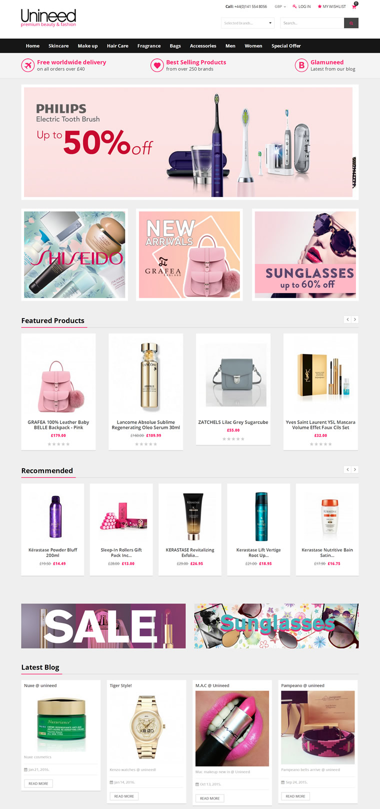 Unineed.com Home Page - Premium beauty and fashi