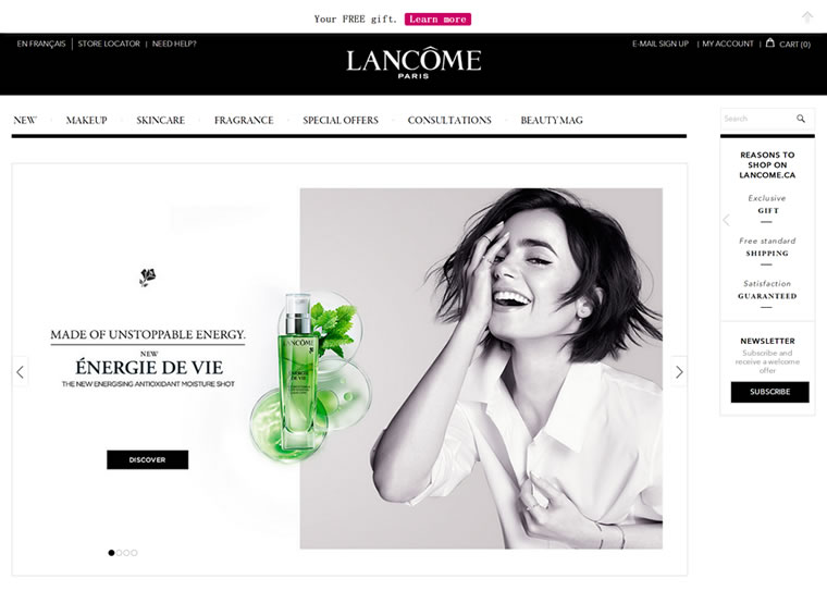 兰蔻加拿大官方网站：Lancome加拿大