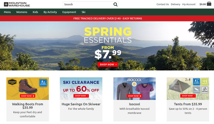 Mountain Warehouse澳大利亚官网：欧洲家庭户外品牌倡导者