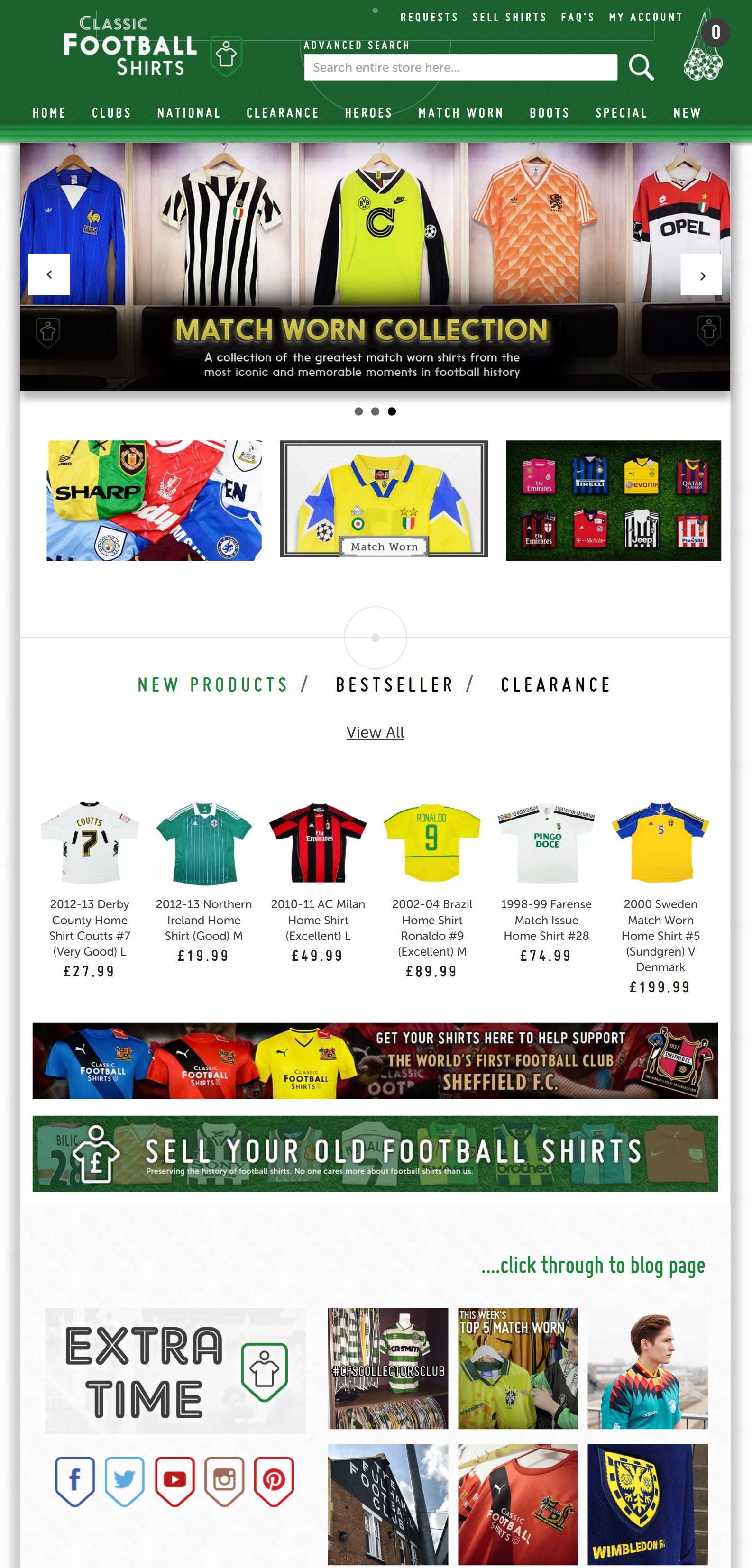 英国经典球衣网站：Classic Football Shirts