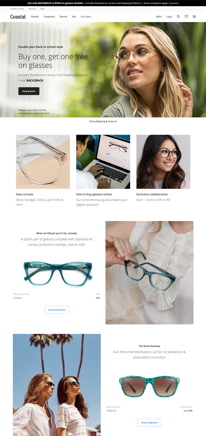 国外最大的眼镜网站：Coastal