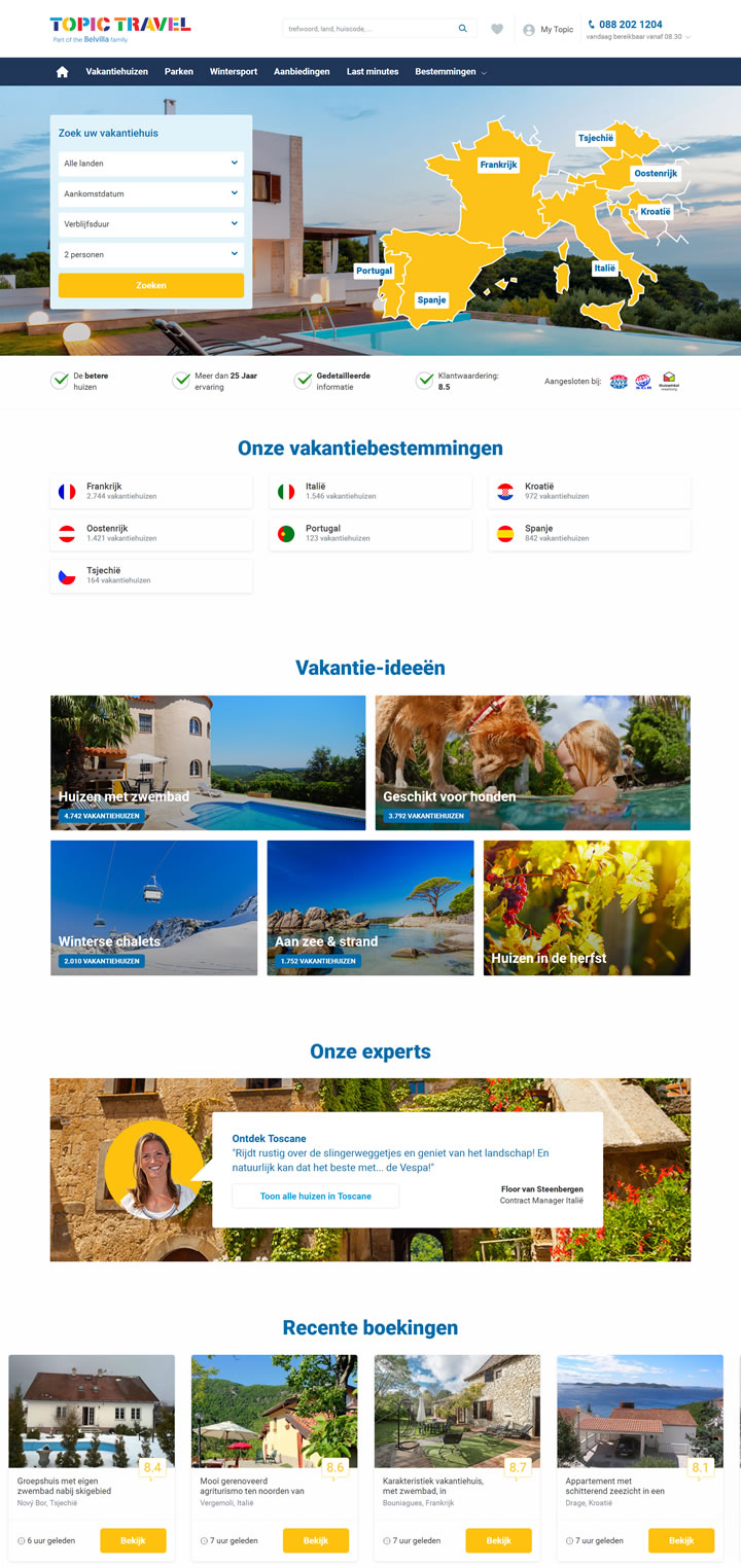 荷兰度假屋预订网站：Topic Travel