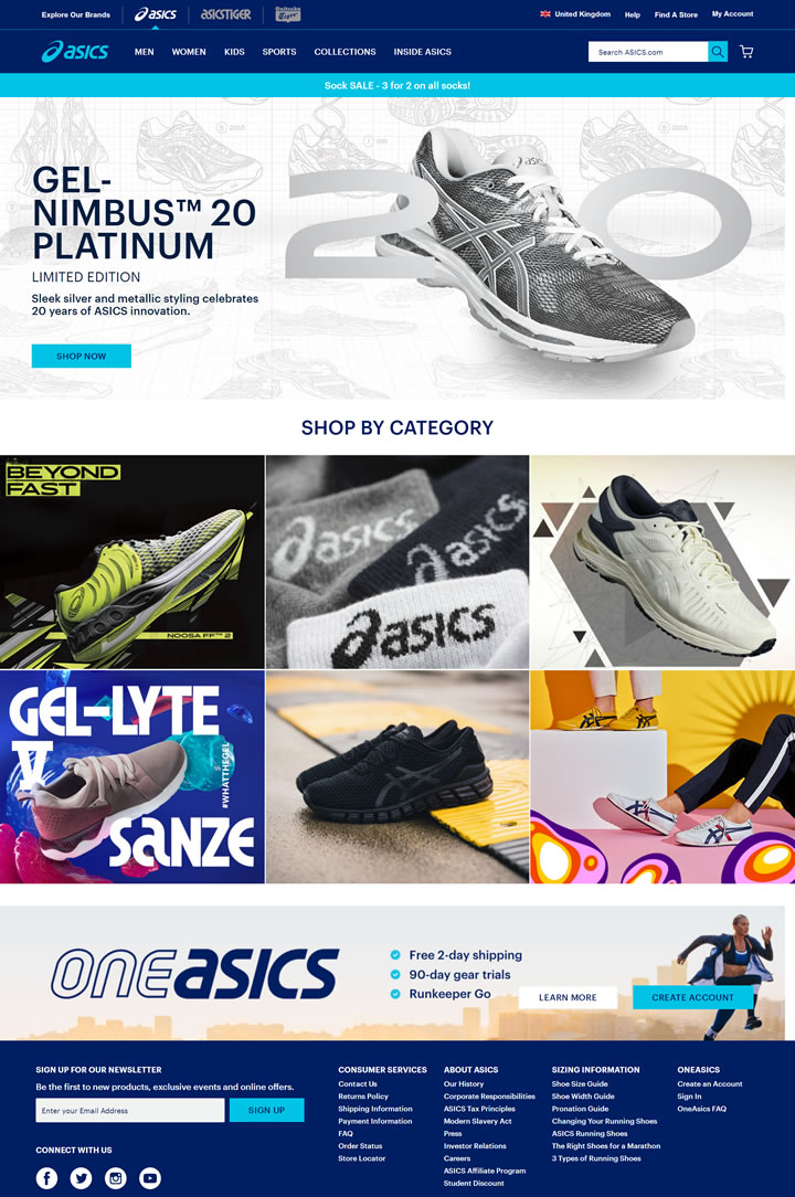 ASICS英国官网：ASICS UK