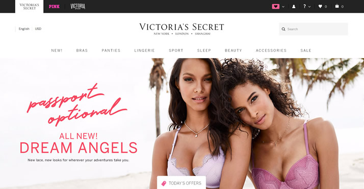 维多利亚的秘密官方网站：Victoria’s Secret