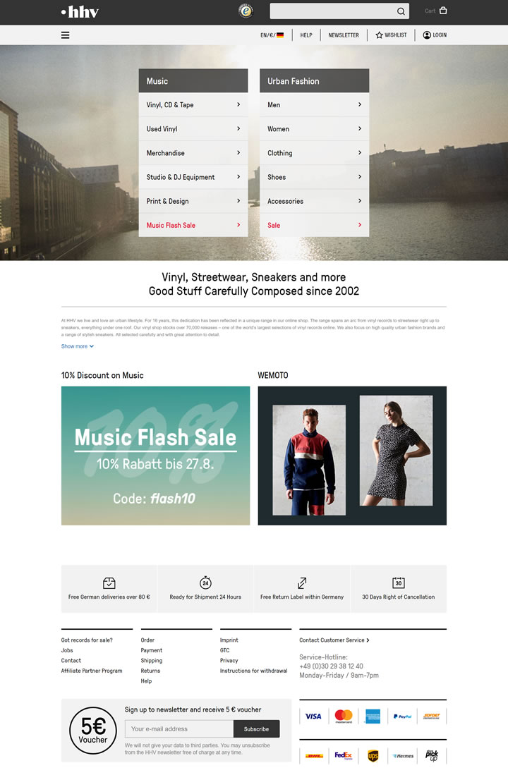 德国黑胶唱片、街头服装及运动鞋网上商店：HHV