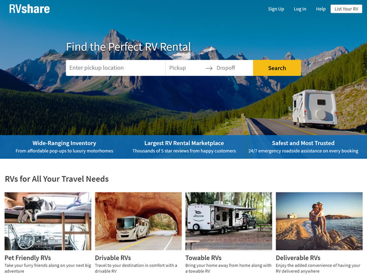 寻找完美的房车租赁：RVShare