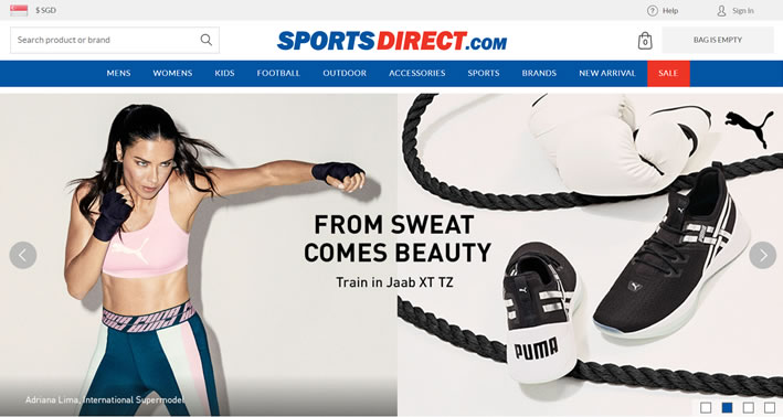 SportsDirect.com新加坡：英国第一体育零售商