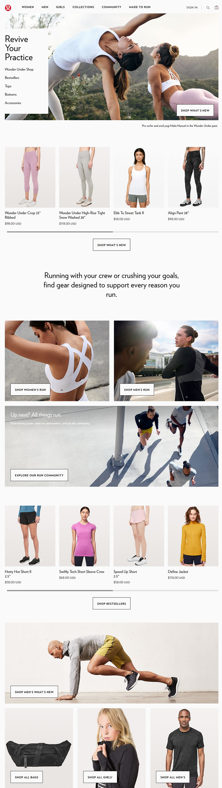 Lululemon加拿大官网：加拿大知名体育服装零售商