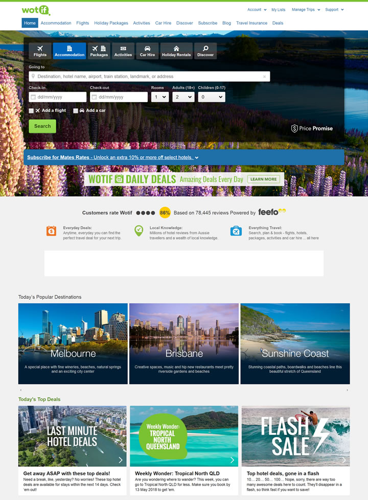 Australia’s First Online Booking Site For Travel: Wotif