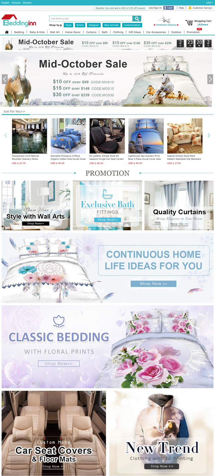 Global Online Home Decor Store: BeddingInn