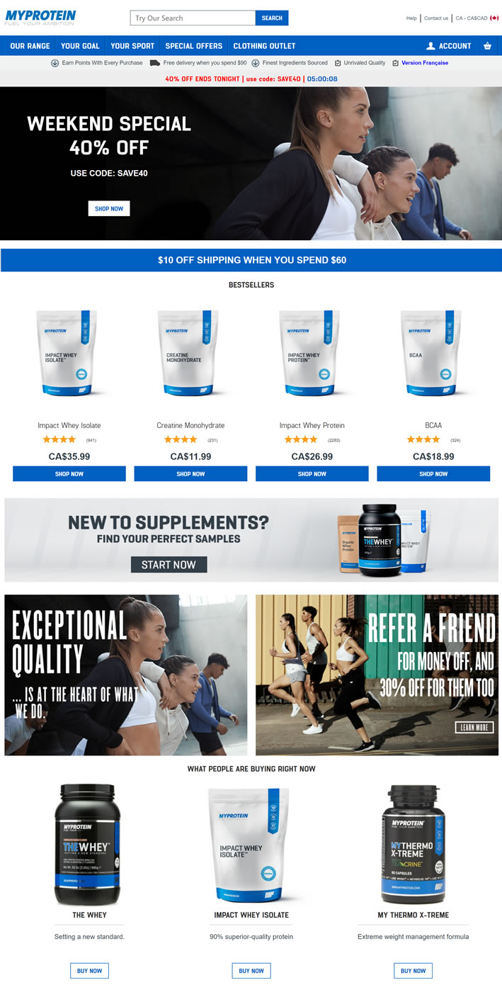 Myprotein Canada: Europe’s No1 Sports Nutrition Brand