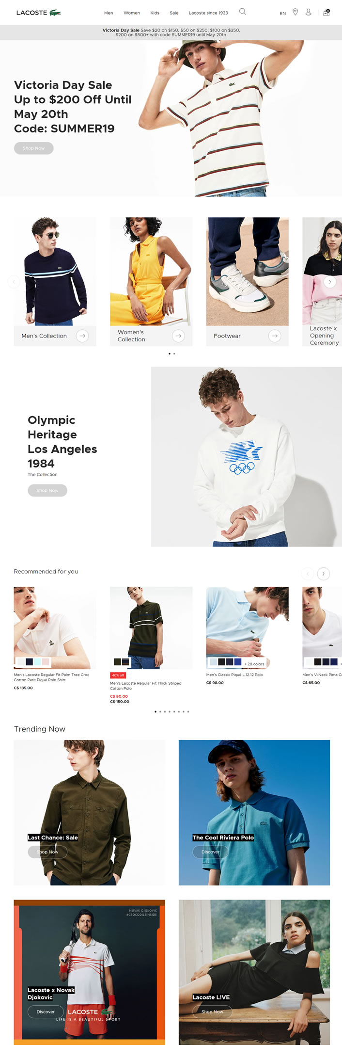 Lacoste Canada Official Site: Polos, T-Shirts, Shoes & More